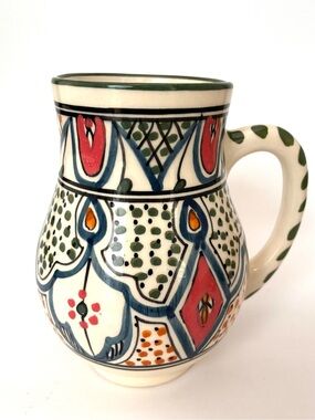 Le Souk Ceramique Tunisia Hand Painted Coffee Mug